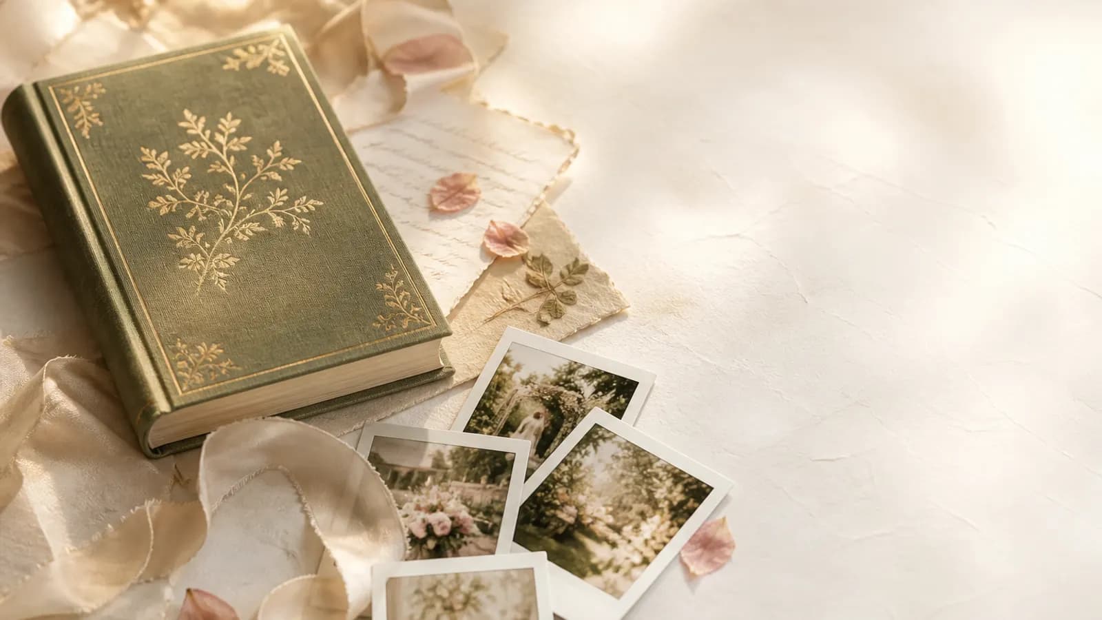 Buku kenangan dan foto pernikahan fiktif